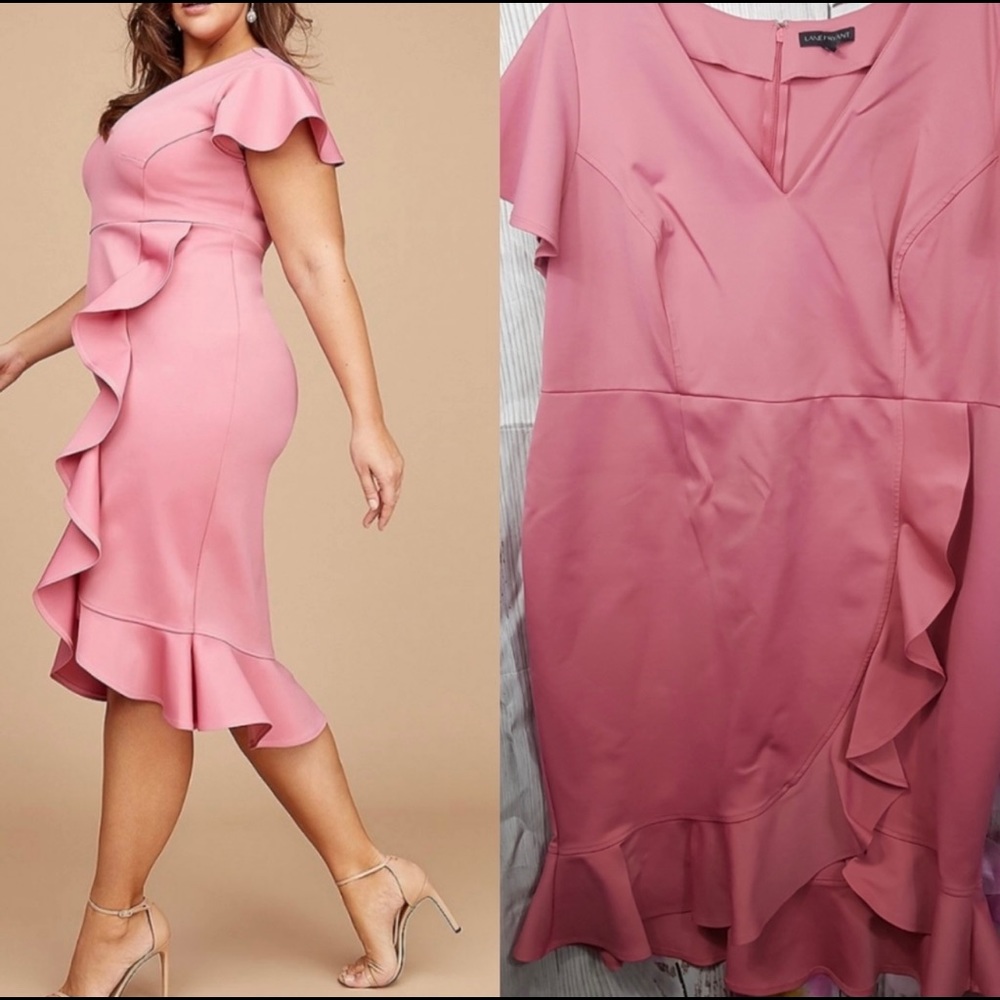 Lane Bryant Fluted Ruffled Sheath Dress